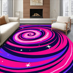 Vibrant Pink Purple Galaxy Swirl Rug