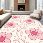 Pink Cherry Blossom Floral Pattern Rug