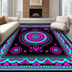 Vibrant Central Medallion Pattern Rug