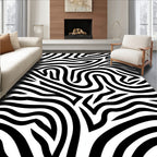 Bold Abstract Zebra Stripe Pattern Rug