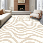 Calm Cream Wavy Line Pattern Rug