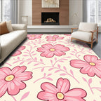 Sweet Pink Petal Vine Pattern Rug