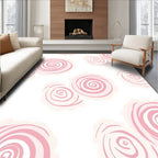Abstract Pink Swirl Floral Pattern Rug