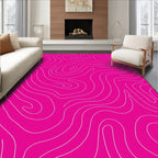 Abstract Swirls Continuous Line Pattern Rug
