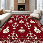 Ornate Holiday Bauble Border Pattern Rug