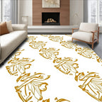 Amber Swirling Leaves Pattern Rug