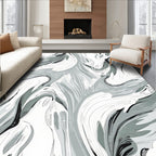 Abstract Flowing Monochrome Motion Pattern Rug