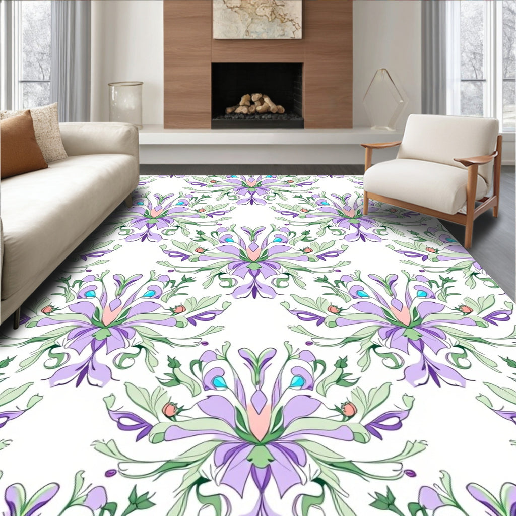 Floral Symmetry Inspired Design Rug