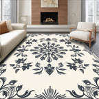 Ornate Floral Swirl Decorative Rug