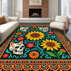 Floral Skull Pattern Rug