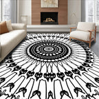 Radiating Floral Mandala Pattern Rug