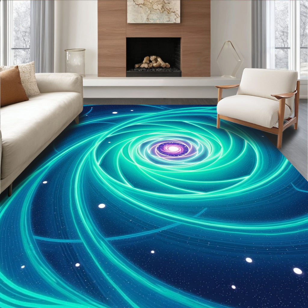 Cosmic Swirl Abstract Design Rug