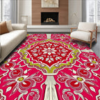 Elaborate Floral Vibrant Medallion Design Rug