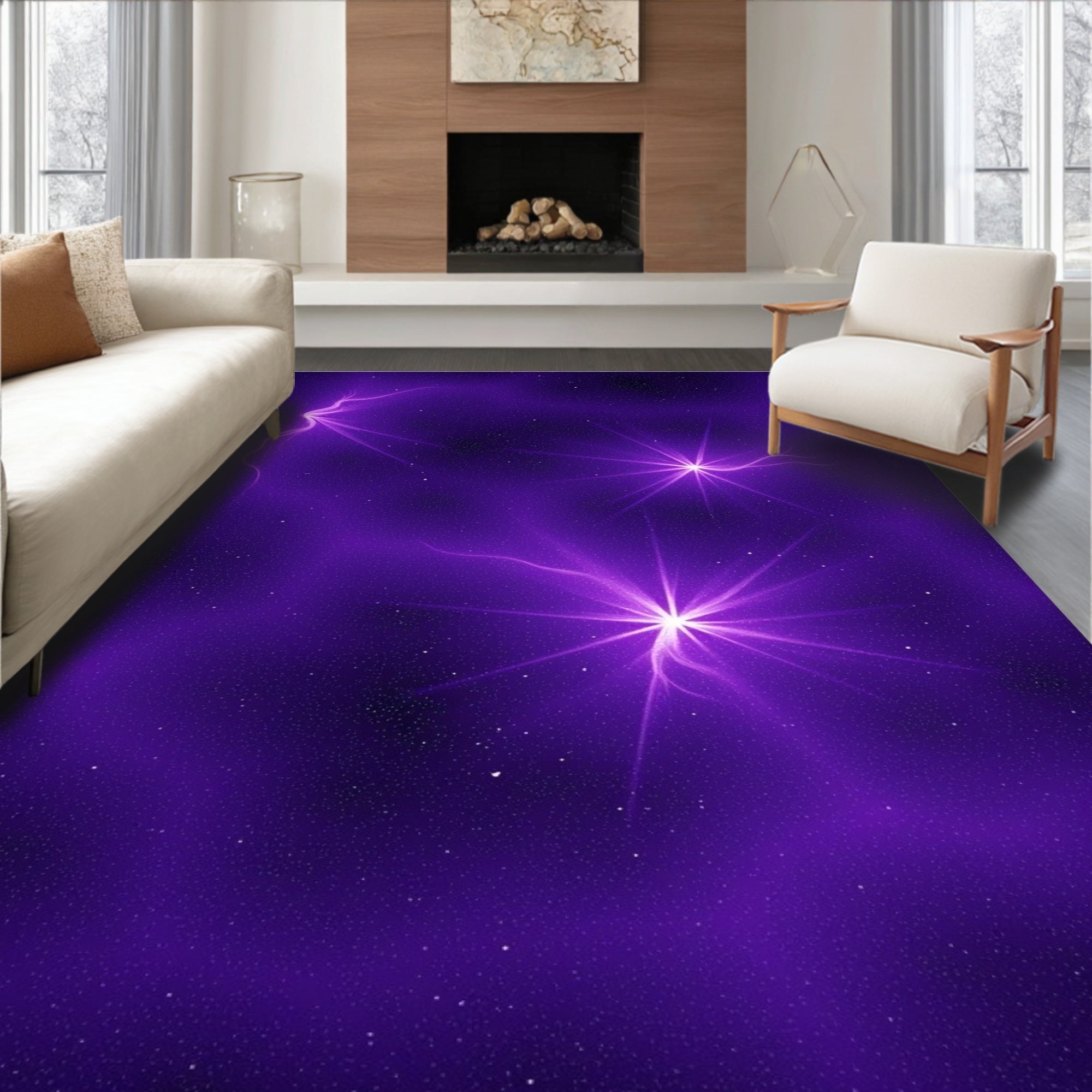 Cosmic Nova Swirl Pattern Rug