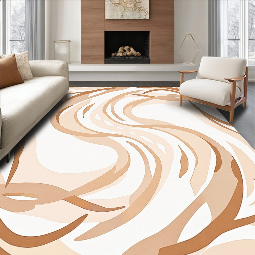 Soft Swirling Abstract Lines Rug