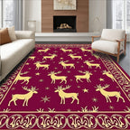 Regal Reindeer Star Border Design Rug