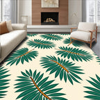 Green Tropical Palm Leaf Radiance Rug
