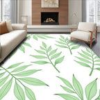 Fresh Green Leaf Pattern Design Rug