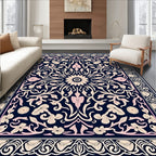 Elegant Floral Vine Art Nouveau Rug