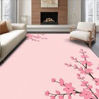 Pink Cherry Blossom Floral Pattern Rug