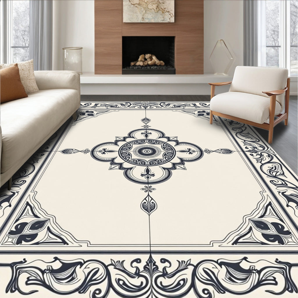 Ornate Floral Mandala Design Rug