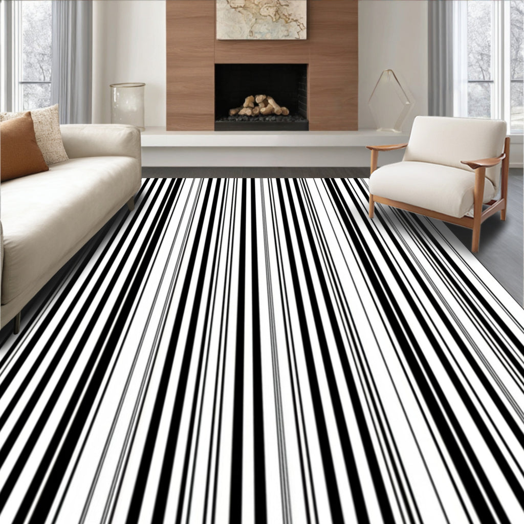 Bold Vertical Stripe Pattern Rug
