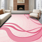 Elegant Pink Floral Swirl Rug