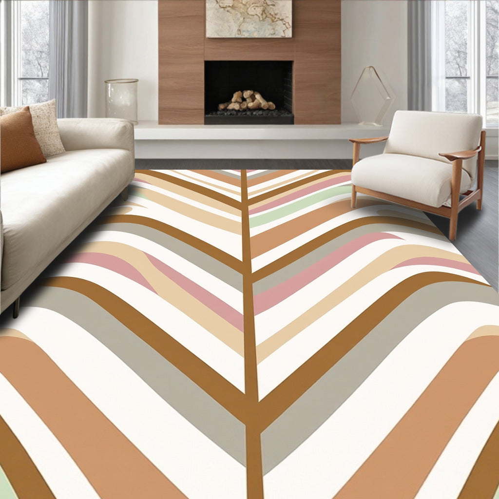 Wavy Stripe Chevron Pattern Rug