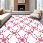 Pink Daisy Lattice Pattern Rug
