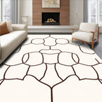 Organic Cell Pattern Beige Rug