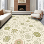 Circles with Whimsical Floral Accents Rug