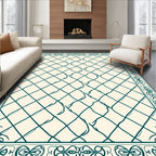 Ornate Diamond Pattern Border Rug