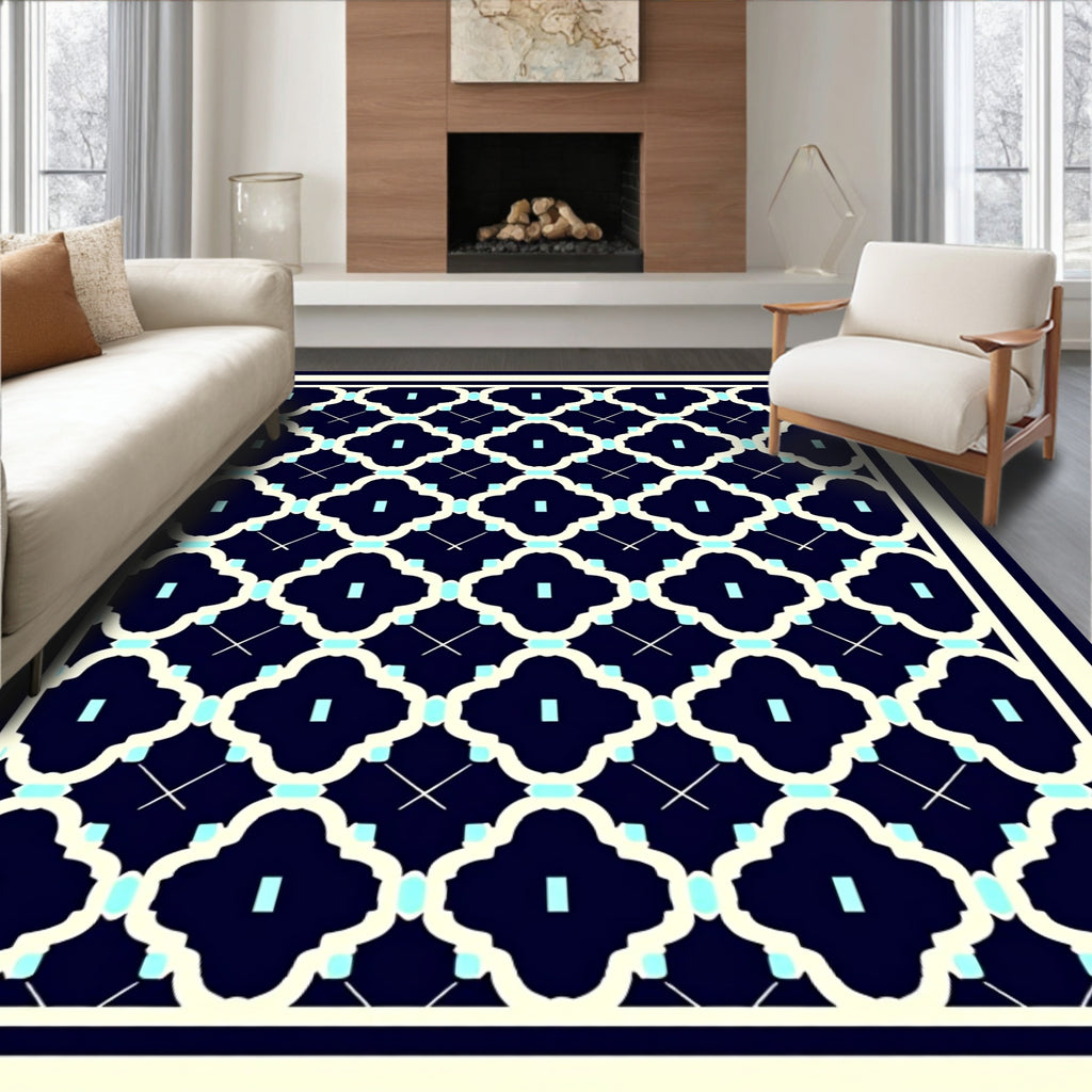 Classic Quatrefoil Lattice Pattern Rug