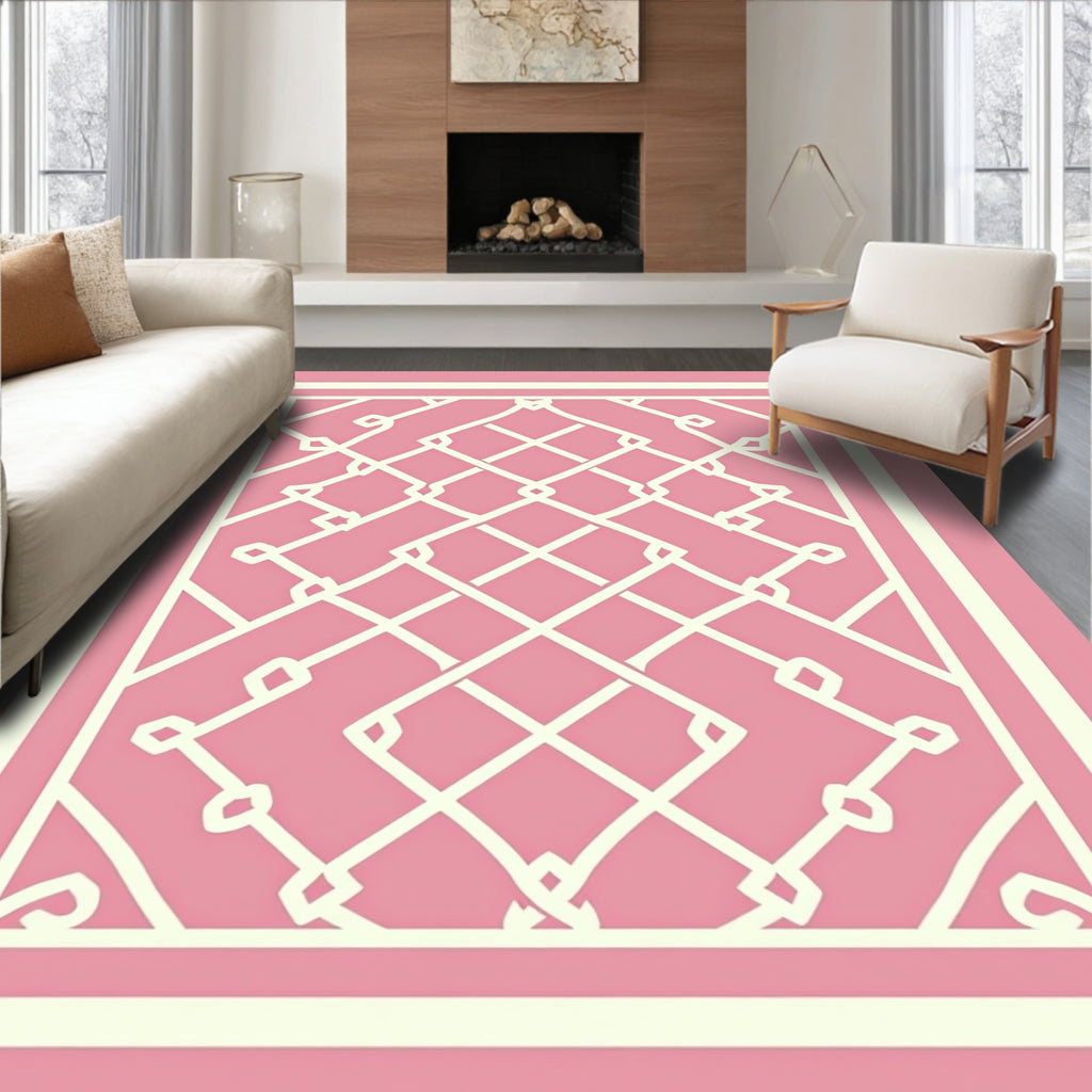 Ornate Geometric Lattice Pattern Rug