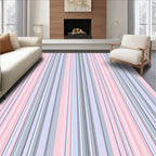 Pastel Pink Blue Pinstripe Design Rug
