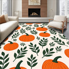 Pumpkin And Leaf Pattern Rug