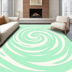 Mint Green Swirling Abstract Pattern Rug
