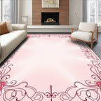Ornate Pink Rose Floral Frame Rug