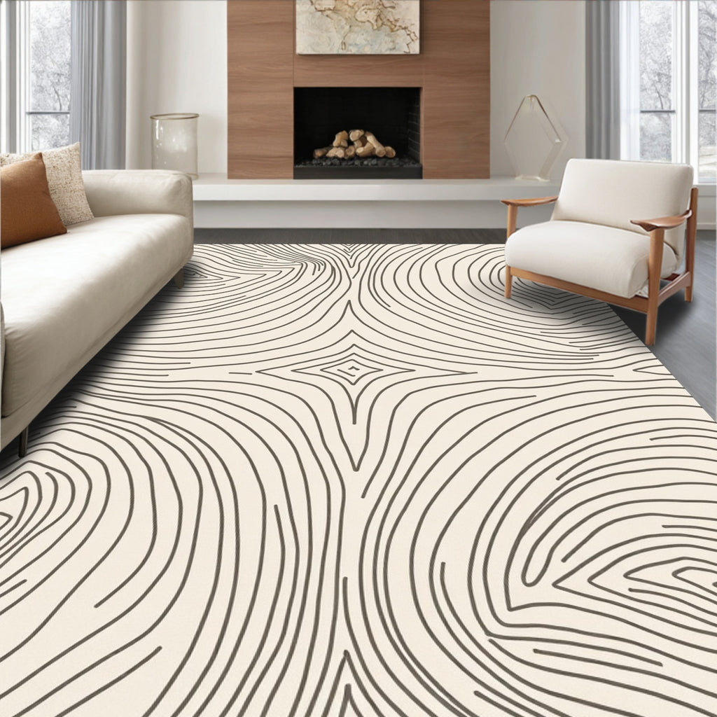 Wood Grain Contour Pattern Rug