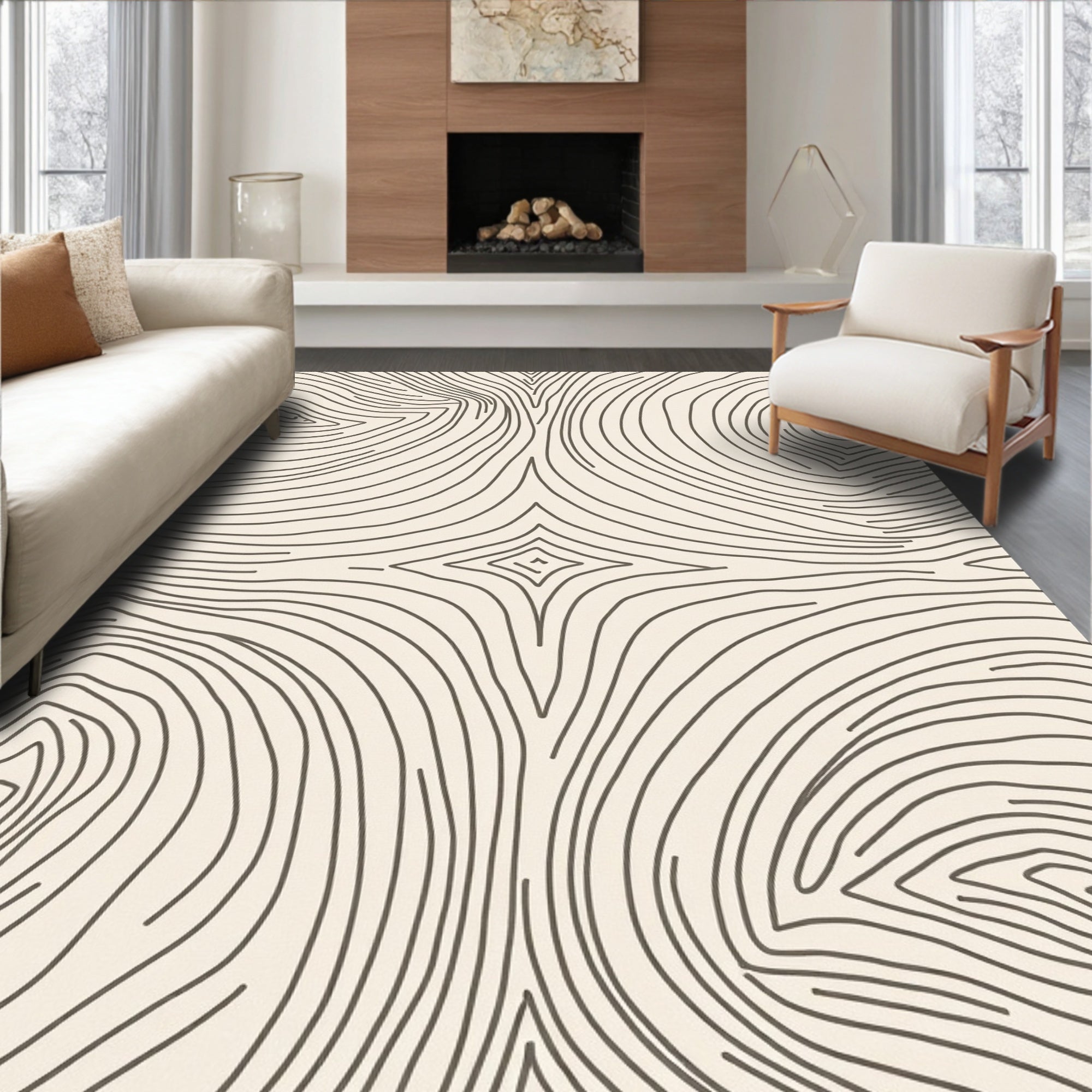 Wood Grain Contour Pattern Rug
