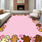 Playful Gingerbread People Border Design Rug
