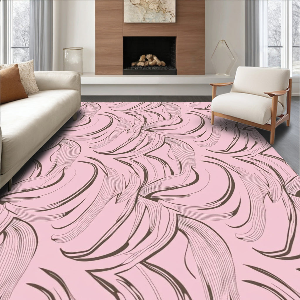 Pastel Swirl Print Design Rug