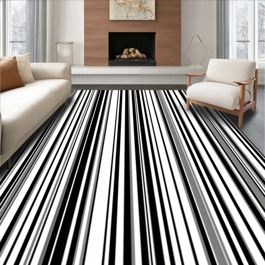 Monochromatic Vertical Striped Classic Rug