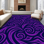 Purple Swirl Abstract Pattern Rug
