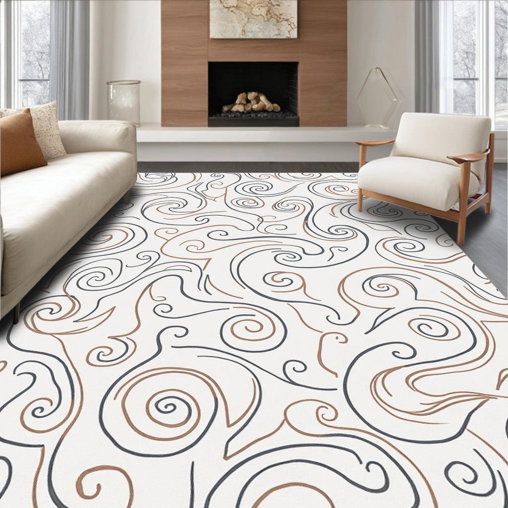 Elegant Swirl Pattern Design Rug