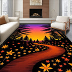 Forest Path Autumn Leaves Rug
