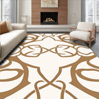 Elegant Tan Abstract Intertwined Design Rug