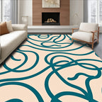 Teal Swirl Abstract Pattern Rug