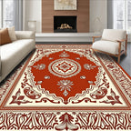 Terracotta Floral Medallion Pattern Rug