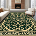 Elegant Ivory Floral Pattern Rug